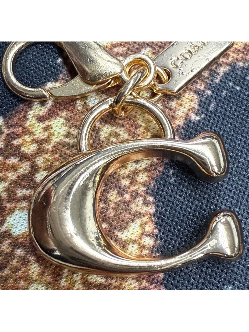 Coach Gold-Tone C Key Charm Keyring